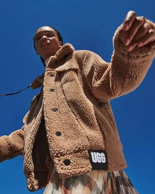 UGG FRANKIE ШЕРПА ВОДИТЕЛЬ ГРУЗОВИКА КУРТКА ЖЕНЩИН РАЗМЕР ОЧЕНЬ БОЛЬШОЙ КАШТАН - Изображение 3 из 4