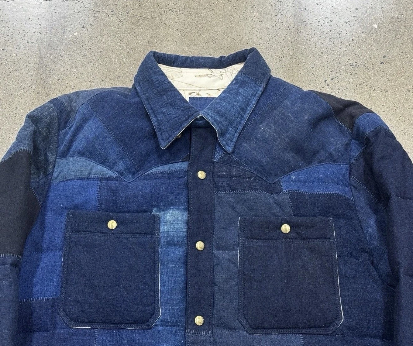 Visvim FW15 ICT Kerchief Down JKT Kofu Made in Japan Indigo Dye Size 3/L Rare - product detail image 3