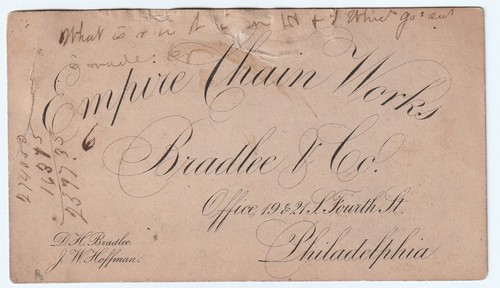 RARE Advertising Real Photo Trade Card - Empire Chain Works Philadelphia 1890? - Picture 2 of 2