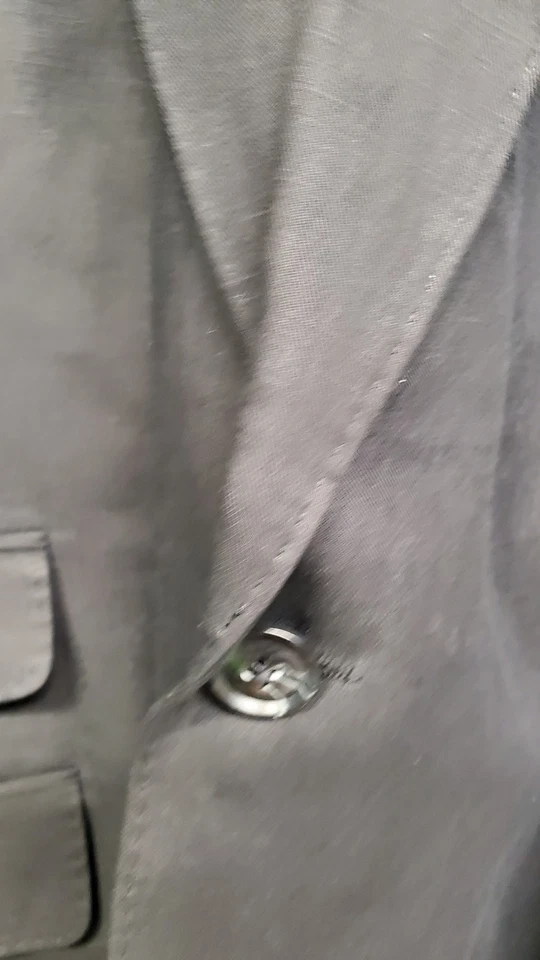 Blazer informal Kroon Sting para hombre chaqueta deportiva lino algodón lavado negro 44L COMO NUEVO Foto 2 de 4