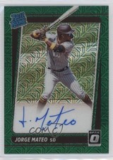 2021 Panini Donruss Optic Green Mojo Prizm 6/99 Jorge Mateo #RRS-JM Auto 0wb