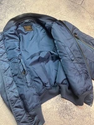 Vintage 80s Alpha Industries MA-1 Bomber XL Ideal Zipper Made in