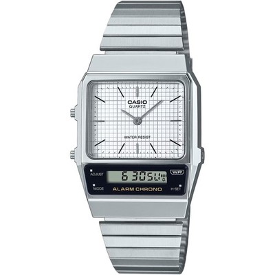Casio Men's Watch White Analog and Grey Digital Dial Resin Strap AQ-800E-7ACF
