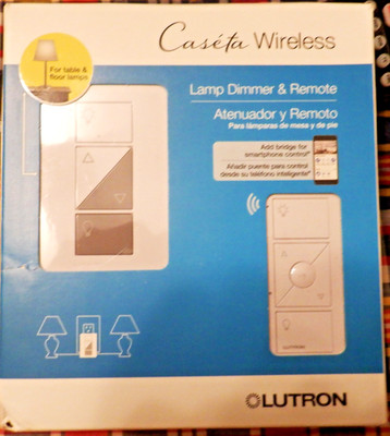 Lutron Caseta Wireless Smart Dimmer Switch & Remote for Table Lamps P-PKG1P-WH-R