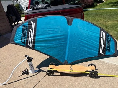 Wind Carver Skateboard w Session 3 Wing Foil, Includes Pump, Foil Bag +Lg Bag