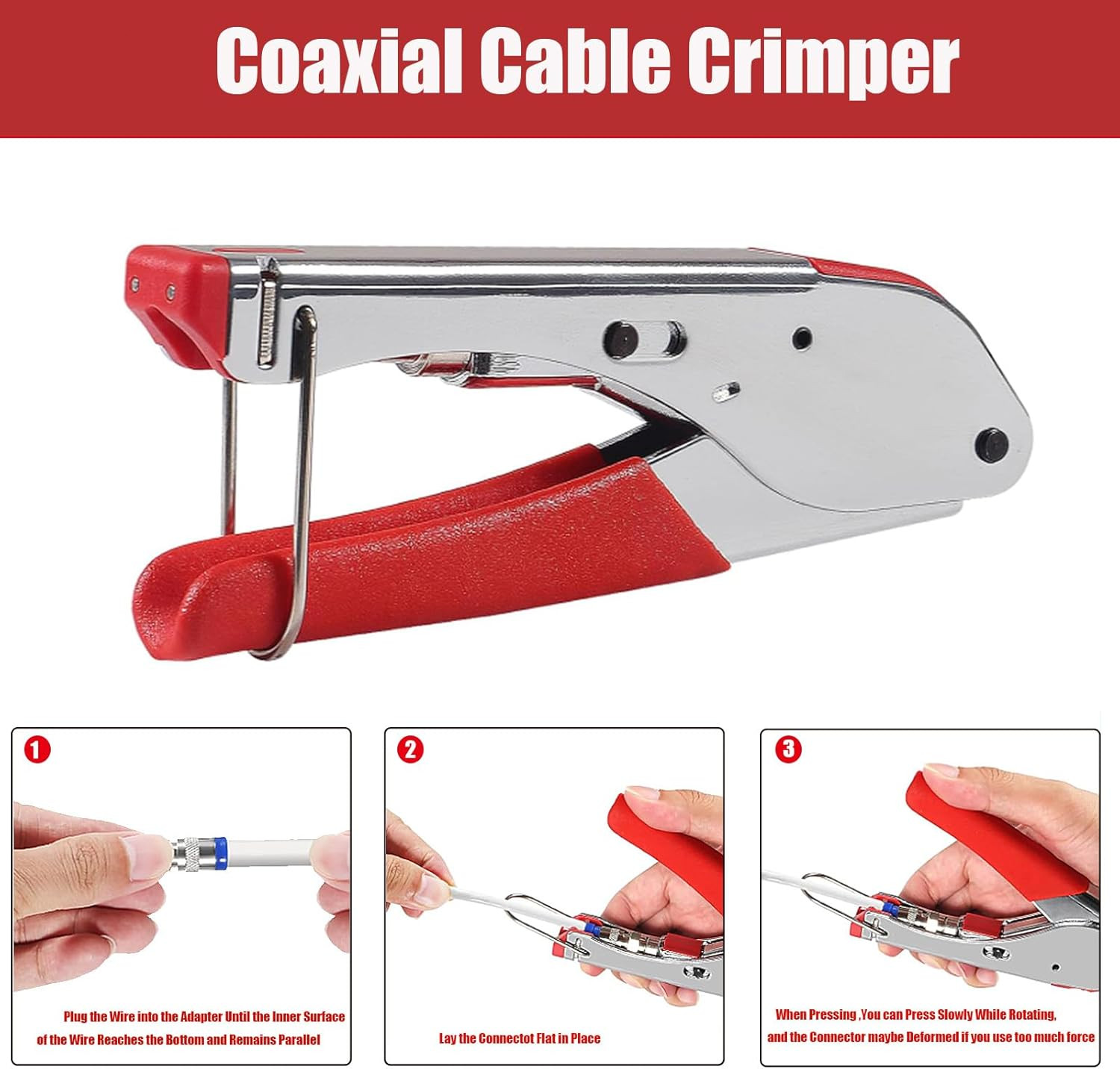 Coaxial Compression Tool Kit Crimper Wire Stripper TV Coax Cable CCTV Repair New