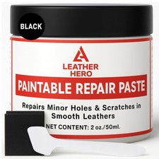 Black Leather Filler for Filling or Repairing Holes, Tears, Cracks, Scratches...