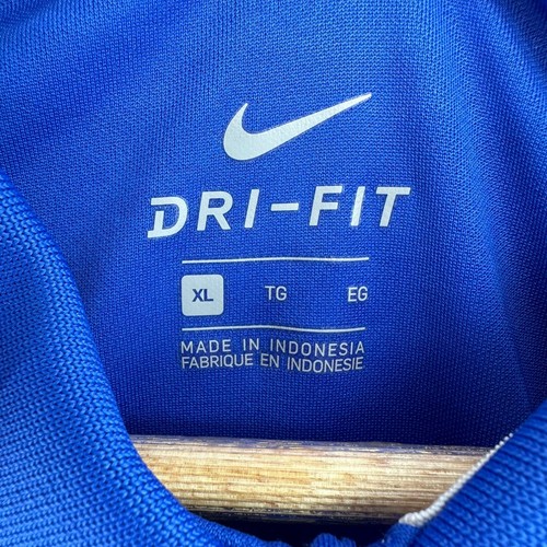 Nike Dri-FIT Polo Shirt Mens XL Blue Striped Golf Tennis Athletic Top Preppy - Picture 4 of 9