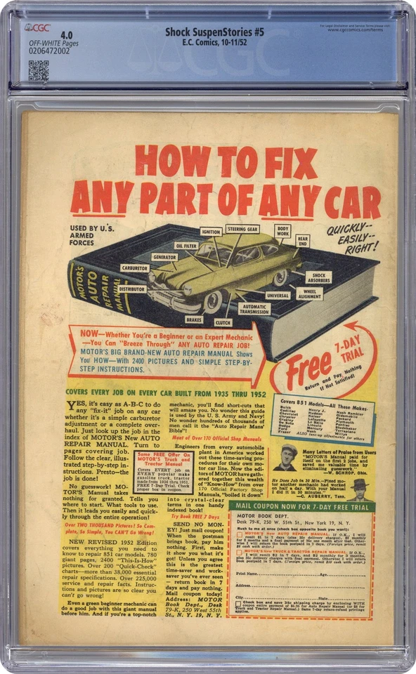 Shock Suspenstories #5 CGC 4.0 1952 0206472002 - Image 2 of 2