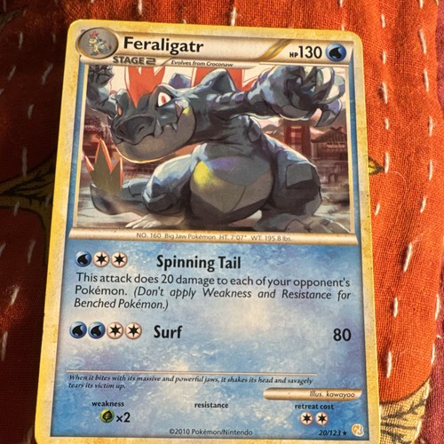 Pokémon TCG Feraligatr 20/123 HeartGold SoulSilver Regular Rare 130HP