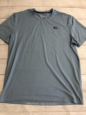 Quiksilver Shirt Mens Large Blue Short Sleeve Stretch Surf Tee Top Performance