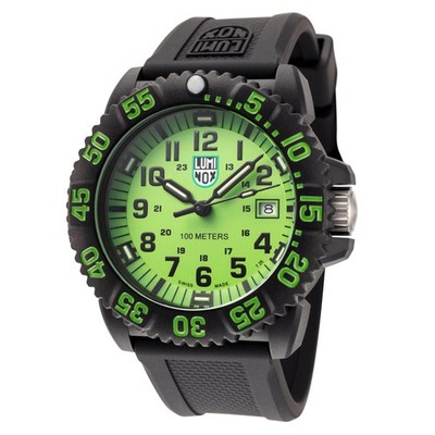 Luminox Men's Sea Lion X2.2067.1 Black/Green Dial Polyurethane Watch