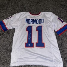 Scott Norwood SIGNED AUTOGRAPHED Buffalo Bills Jersey Kicker Super Bowl ACOA COA