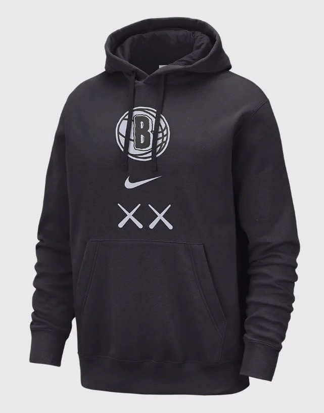 Nike x KAWS x Brooklyn Nets City Edition Hoodie Dark Grey FB4812