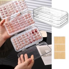 Tri-Fold Pr On Nail Organizer Case - 4-Pa Portable Stora Box for