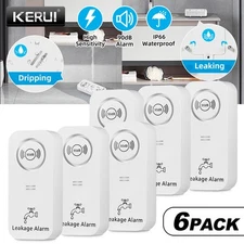 6-PACK Water Leak Alarm Flood Level Overflow Detector Sensor Home Security Alert