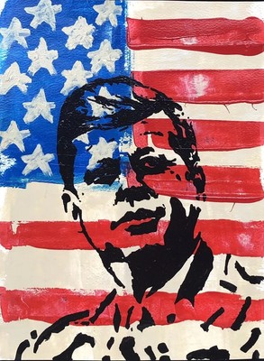 Original Acryl Präsident  Porträt John F. Kennedy Moderne Kunst Daniel Pultorak