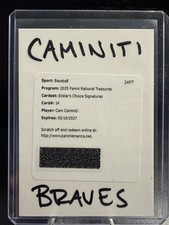 2025 Panini National Treasures Cam Caminiti Redemption Ecklar’s Choice Auto