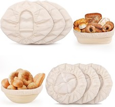 Banneton Bread Proofing Basket Set of 6  round 9-10Inch Handmade Rattan Basket
