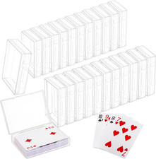 24 Pack Blank Playing Card Case Clear Card Deck Box Snaps Closed, Empty Plastic