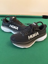 Hoka One One Bondi 8 Women Size 9 B Black Running Shoes Sneakers 1127952 BWHT