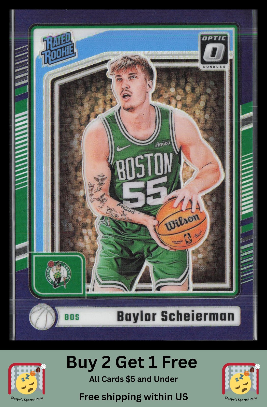 Baylor Scheierman 2024-25 Donruss Optic #263 Purple