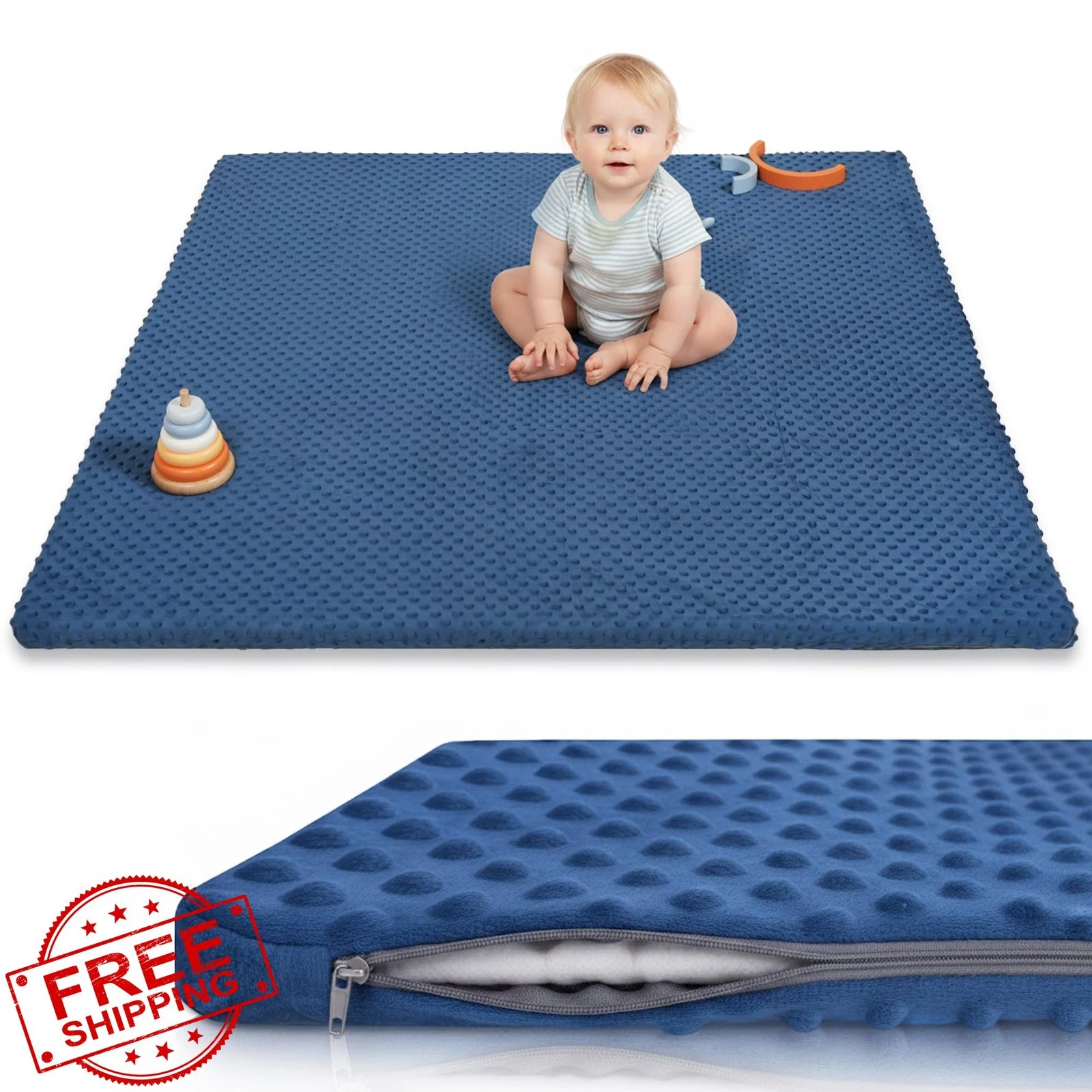 Huloo Sleep Play Mat Dark Blue 50"x50"