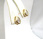 14K Yellow Gold Clear Stone Teardrop Earrings 1.4 Gr [E374] — photo 2