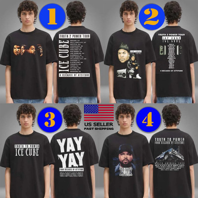 HOT!!! Ice Cube Merch Truth 2 Power Faces Tour Two Sided Unisex T-Shirt