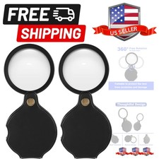 20x Pocket Magnifying Glass, 2 PCS , Mini Foldable Portable Magnifier Ideal f...