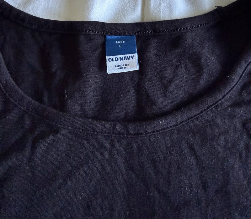 Old Navy Luxe Crew Neck Short Sleeve Tee | Black | Large