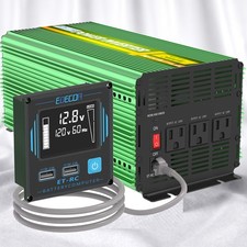 EDECOA 2000W Power Inverter 12V to 120V Car Converter LCD Remote RV Van Cable
