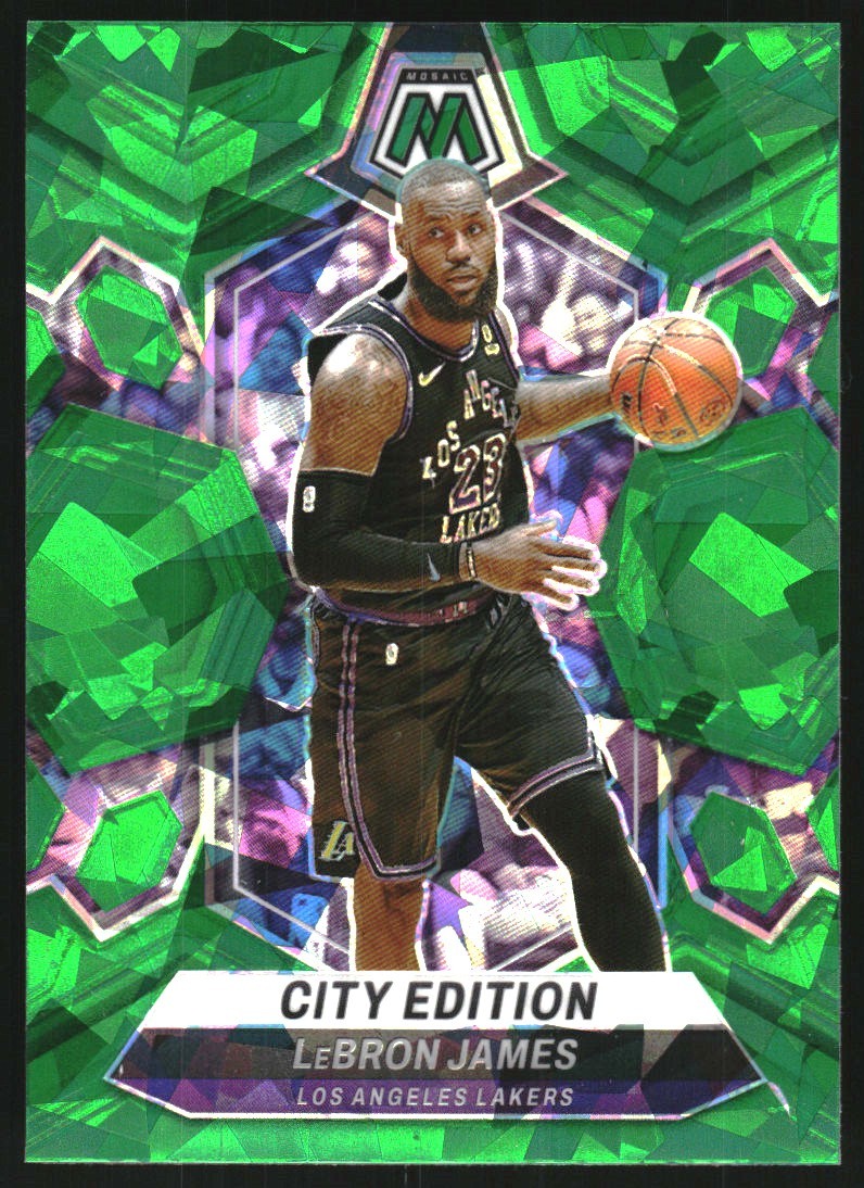 2023-24 Panini Mosaic Mosaic Green Ice #278 LeBron James City Edition