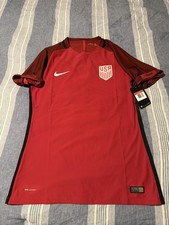 NWT 2017-2018 USMNT Away Red Blank Aeroswift Nike Size Large Jersey