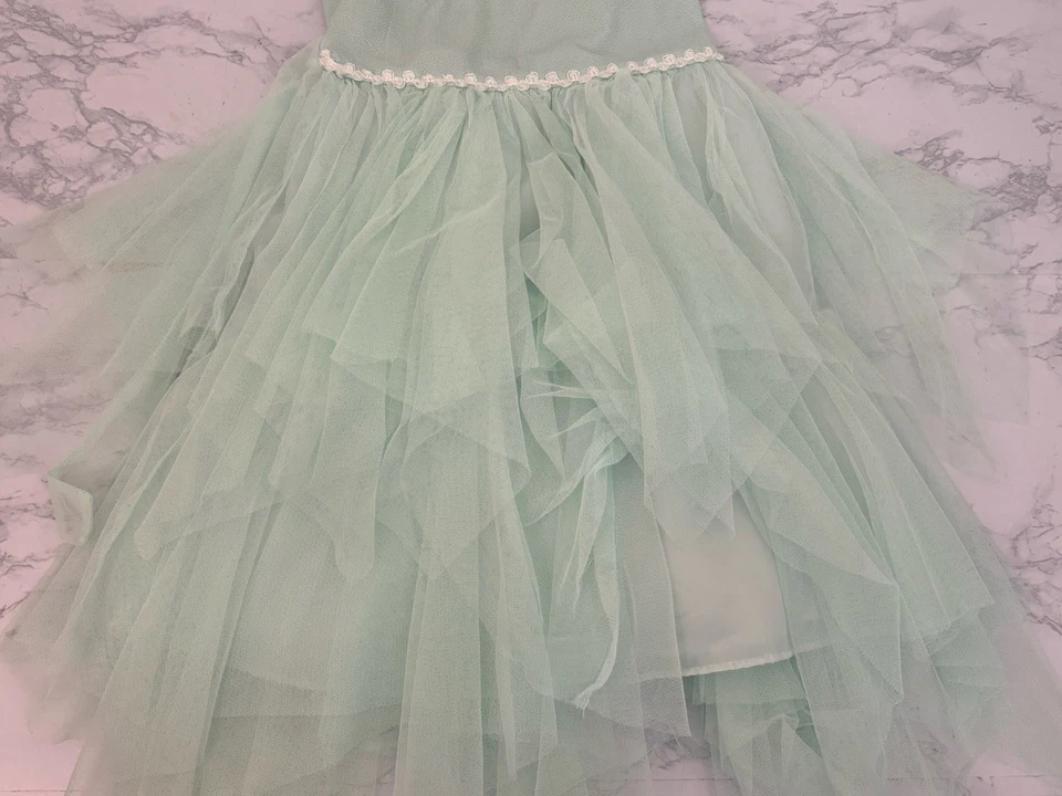 Bonnie Jean Girls Dress Size 5 Light Green Mint Back Button Tutu Sleeveless E1 - Image 3 of 4