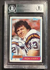1981 Topps - Ron Yary #402 - Beckett Authentic Auto Minnesota Vikings HOF Legend