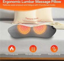 3 In 1 Electric Lumbar Support Pillow Smooth Spine Triple Fusion Back Massager
