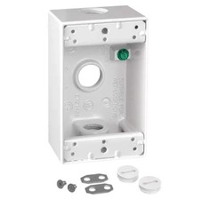 1 Gang Weatherproof Metal Electrical Outlet Box 3 Hole Outdoor Junction Box Whit