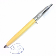 Penna a sfera compatta Mini Parker Jotter anni 60 fili ottone giallo pallido funzionante