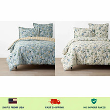 Rifle Paper Co Strawberry Fields Classic Cool Cotton Percale Reversible Comfo...