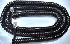 AT T Phone Handset Cord Trimline CL2940 Princess Curly Coil Black Long 25Ft