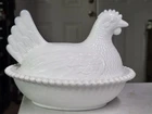 Vtg Indiana Milk Glass Hen On Nest Candy Dish OUTSTANDING CONDITION !!!