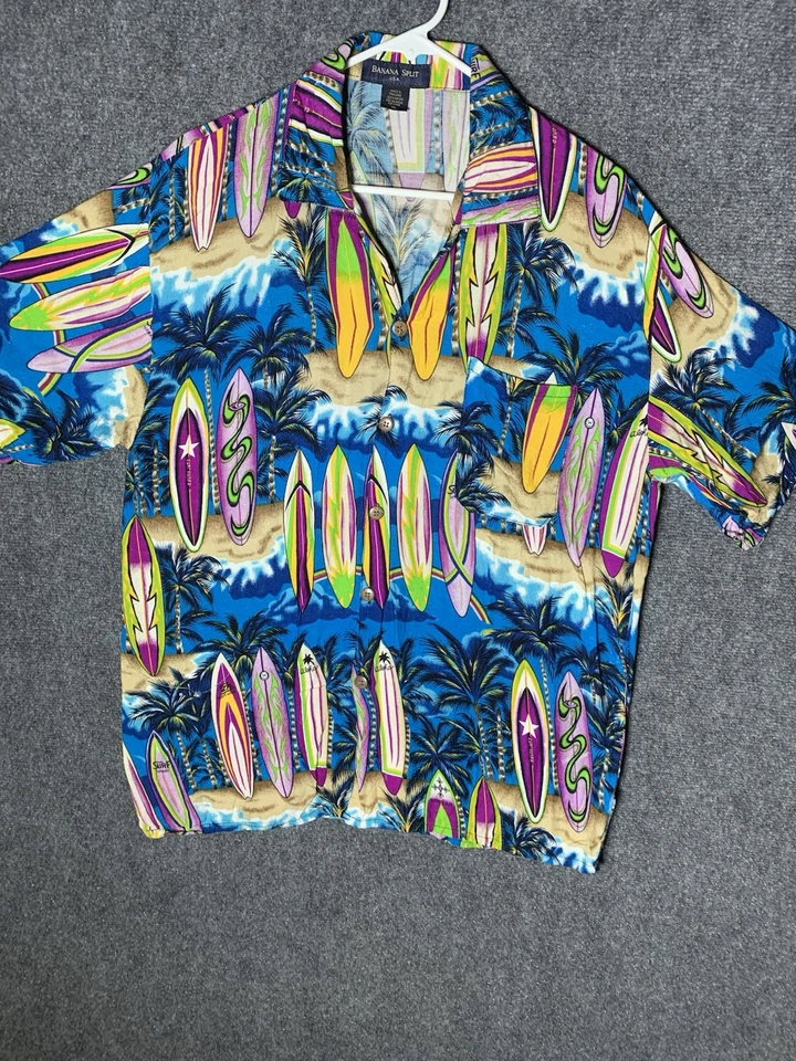 Vtg Hawaiian Shirt North Shore Surfboards Floral Made In USA Mens XL AOP Beach - Image 2 of 4