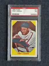 1960 FLEER BASEBALL CARD #31 TONY LAZZERI CHICAGO CUBS PSA 7 NM