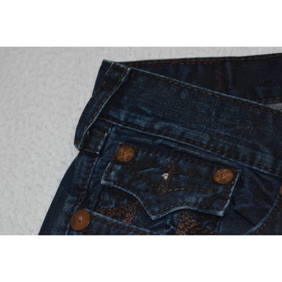 Pantalones de mezclilla True Religion vintage para hombre talla 38 x 30 arco iris Ricky holgados calce suelto Y2K Foto 4 de 4