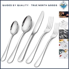 Elegant 20-Piece Stainless Steel Flatware Set for 4 - Dishwasher Safe & Durable