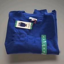 Esprit Women's Logo Fleece Crewneck Sweatshirt Blue 80's XL Costco