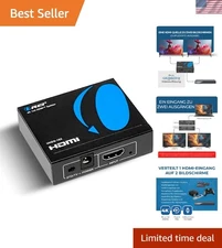 Versatile 4K HDMI Splitter @ 60Hz - Ideal for Gaming, Presentations, and More