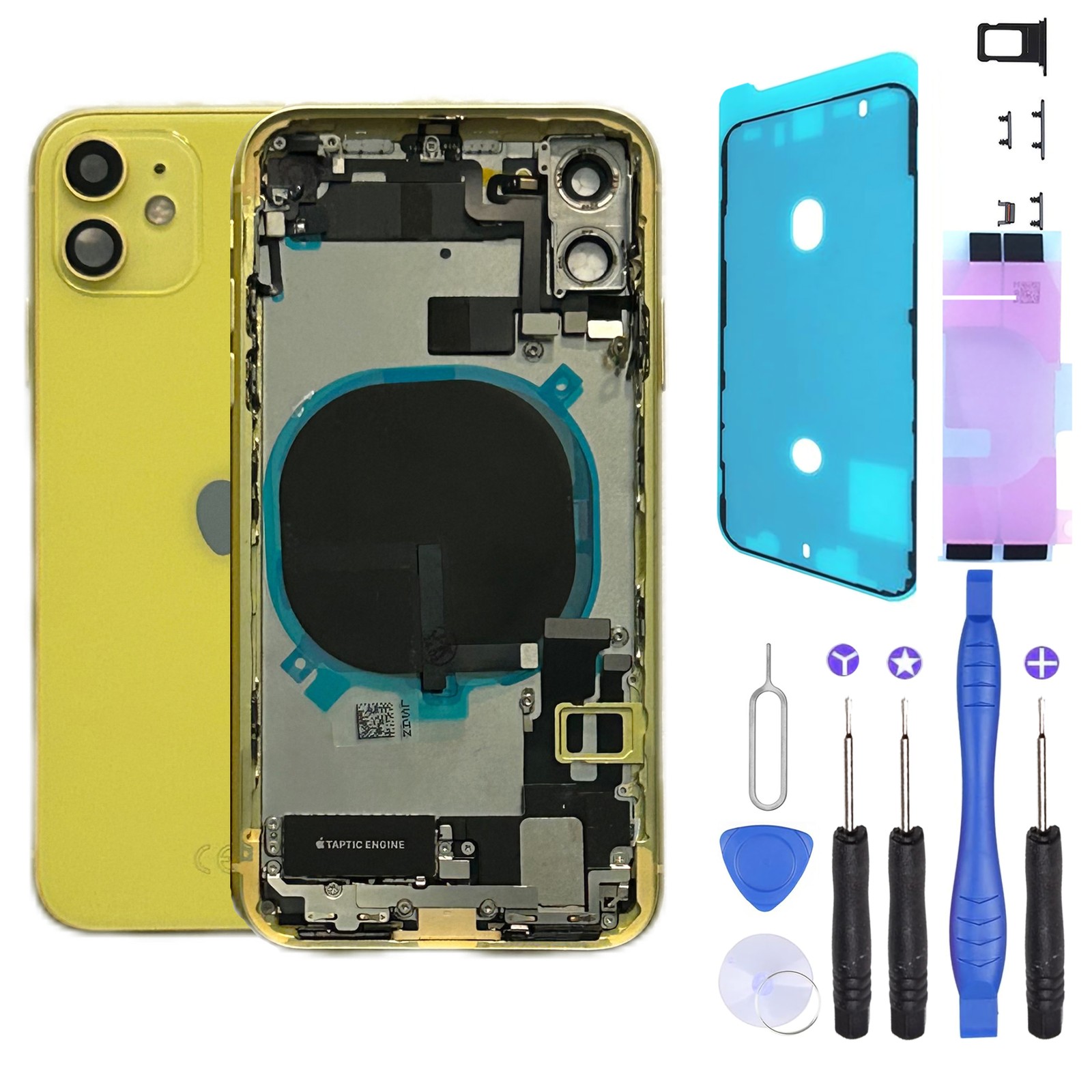 Chassis iPhone 11 jaune piece de rechange complete avec joint et nfc - 3