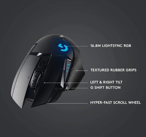 Logitech G502 LIGHTSPEED Wireless Gaming Mouse 25K Sensor Black NEW Free Postage - Photo 7/19